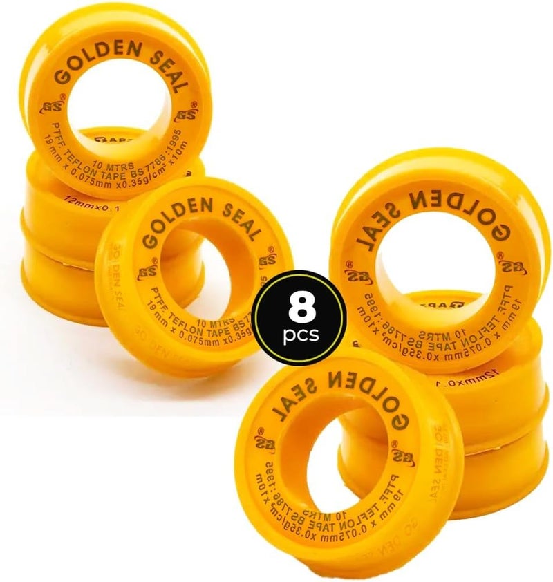 Duravel PTFE Thread Seal Tape - 8 Pack for Plumbing Applications - Image 1